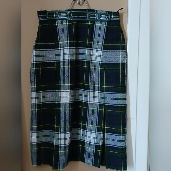 Vintage Rothmar Of Scotland plaid pleated wool skirt size 14 - Picture 2 of 8